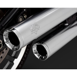 PartzBiz HD VH-16722 - Vance & Hines 16722 Chrome Eliminator 300 Slip On Mufflers 18-Up Softail M8 FXBR FLFB FXLR FLSL FXBB breakout fat boy lowrider slim street bob 1801-1255 18011255 VH0301