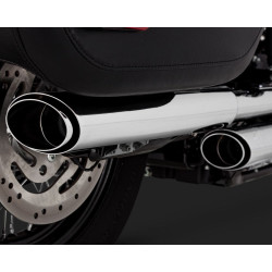 PartzBiz HD VH-16879 - Vance & Hines 16879 ท่อไอเสีย Chrome Twin Slash บนท่อไอเสีย 18-Up Softail M8