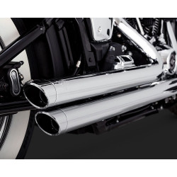PartzBiz HD VH-17941 - Vance & Hines Chrome Big Shots Staggered Slash Cut Exhaust for Harley Softail 18-22  | 17941