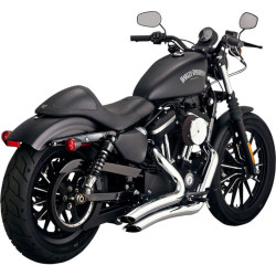 PartzBiz HD VH-26067 - Vance & Hines 26067 Chrome Big Radius 2 ออก 2 ท่อ 14-19 Harley Sportster XL 26067 Custom Harley Chopper Bike Performance Muffler Headers Aftermarket Power Loud ท่อ 2.5” 2-1/2 นิ้ว 26067 VH0111 18001656 1800-1656