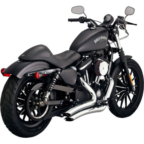 PartzBiz HD: 4400802-Vance & Hines 26067 Chrome Big Radius 2 ออก 2 ท่อ 14-19 Harley Sportster XL 26067 Custom Harley Chopper Bike Performance Muffler Headers Aftermarket Power Loud ท่อ 2.5” 2-1/2 นิ้ว 26067 VH0111 18001656 1800-1656