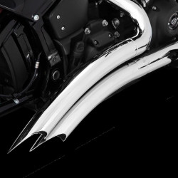 PartzBiz HD VH-26377 - Vance & Hines 26377 49 State Chrome Big Radius Exhaust สำหรับ Harley M8 Softail 18-22 | 26377