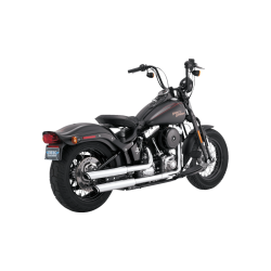 PartzBiz HD VH-16842 - Vance & Hines 3" Round Twin Slash Slip-On Chrome Mufflers 4 Harley 07-09 FLSTN/FLSTSB | 16842