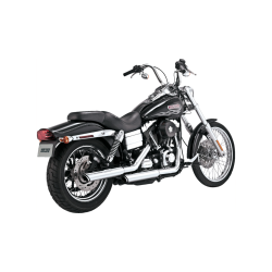 PartzBiz HD VH-16838 - Vance & Hines 3" Round Twin Slash Slip-On Chrome Mufflers 4 Harley 91-09 FXD Models | 16838