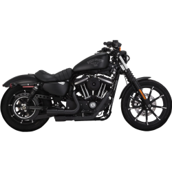 PartzBiz HD VH-46374 - Vance & Hines 46374 Black Mini Grenade 2 ออก 2 ท่อ Harley 04-22 XL Sportster | 46374