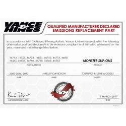 PartzBiz HD VH-46780 - Vance & Hines 46780 Black Monster Rounds ท่อไอเสีย Slip Ons Harley 17-Up Milwaukee M8