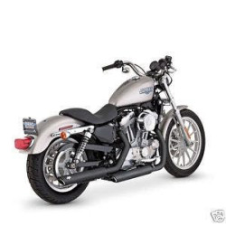 PartzBiz HD VH-46839 - Vance & Hines 46839 Black Twin Slash Slip On Mufflers สำหรับ 04-13 Harley Sportster