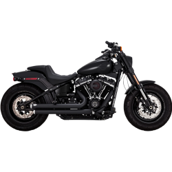 PartzBiz HD VH-47339 - Vance & Hines 47339 Black Big Shots Staggered 2-2 Exhaust สำหรับ Harley Softail 86-17 | 47339