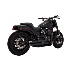 PartzBiz HD VH-47341 - Vance & Hines 47341 Black Big Shots Staggered Exhaust สำหรับ Harley Softail 18-22 | 47341