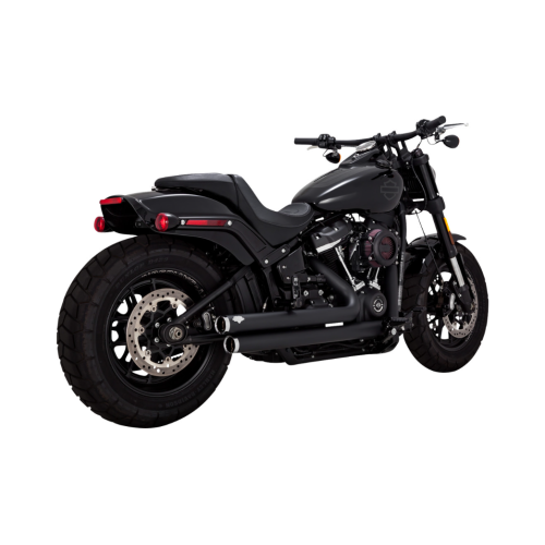 PartzBiz HD: 4400698-Vance & Hines 47341 Black Big Shots Staggered Exhaust for Harley Softail 18-22 | 47341 PartzBiz HD: 4400698-Vance & Hines 47341 Black Big Shots Staggered Exhaust for Harley Softail 18-22 | 47341