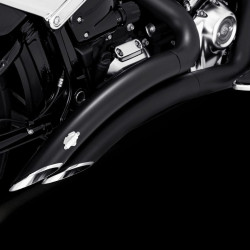 PartzBiz HD VH-46375 - Vance & Hines 49 State Black Big Radius Exhaust สำหรับ Harley M8 Softail FXBR FLFB | 46375