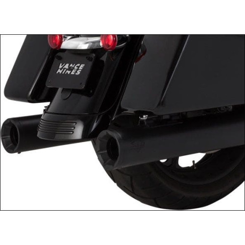 PartzBiz HD: 4400650-Vance & Hines All Black 4" Eliminator 400 Slip Ons Mufflers Harley FL M8 17-Up 46714 VH-46714 46714 18011067 1801-1067 18011067 VH0245 CVO Touring Road Street Electra Glide King