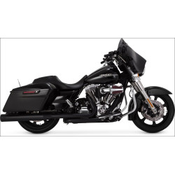PartzBiz HD VH-46703 - Vance & Hines All Black Eliminator 400 4" Round Slip On Mufflers Harley FLH/T | 46703