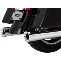 PartzBiz HD VH-16714 - Vance & Hines All Chrome 4" Eliminator 400 Slip Ons Mufflers Harley 2017 FLH/T | 16714