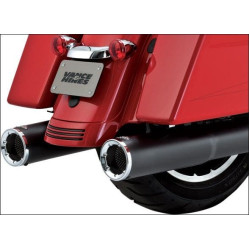 PartzBiz HD VH-46463 - Vance & Hines Black 4.5" Hi-Output Slip-On Performance Mufflers Harley FL 2017 | 46463