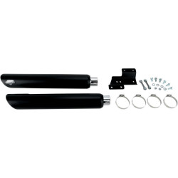 PartzBiz HD VH-46841 - Vance Hines Black Twin Slash 3" Slip-Ons Harley Davidson Softail Exhaust 07-14 | 46841