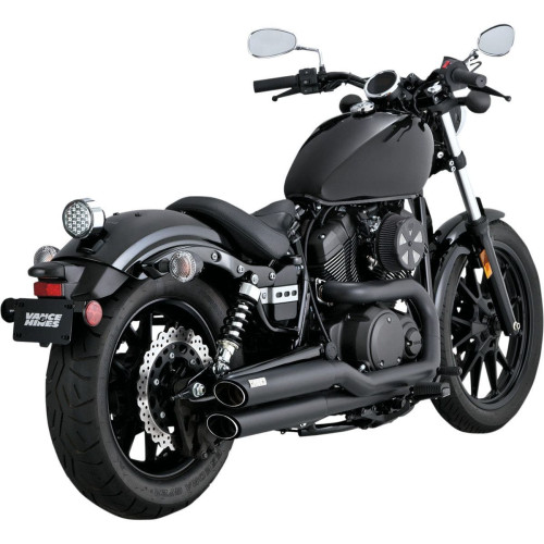 PartzBiz HD: 4400622-Vance & Hines Black Twin Slash Staggereds Exhaust for Yamaha Bolt / R-Spec 14-16 | 48531 PartzBiz HD: 4400622-Vance & Hines Black Twin Slash Staggereds Exhaust for Yamaha Bolt / R-Spec 14-16 | 48531