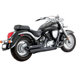 PartzBiz HD VH-48293 - Vance & Hines Black Twin Slash Staggereds Exhaust Suzuki M50 C50 Boulevard 05-09 | 48293