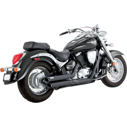 PartzBiz HD: 4400623-Vance & Hines Black Twin Slash Staggereds Exhaust Suzuki M50 C50 Boulevard 05-09 | 48293 PartzBiz HD: 4400623-Vance & Hines Black Twin Slash Staggereds Exhaust Suzuki M50 C50 Boulevard 05-09 | 48293