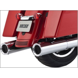 PartzBiz HD VH-16463 - Vance & Hines Chrome 4.5" Hi-Output Slip-On Performance Mufflers Harley FL 2017 | 16463