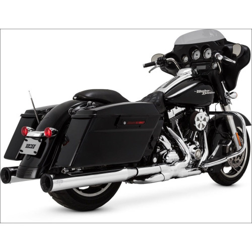 PartzBiz HD: 4400629-Vance & Hines Chrome Black Tips Eliminator 400 4" Round Slip On Mufflers Harley | 16706 PartzBiz HD: 4400629-Vance & Hines Chrome Black Tips Eliminator 400 4" Round Slip On Mufflers Harley | 16706