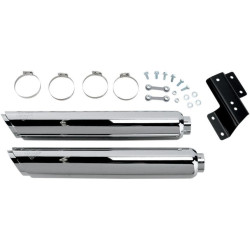 PartzBiz HD VH-16841 - Vance Hines Chrome Twin Slash 3" Slip-Ons Harley Davidson Softail Exhaust 07-14 | 16841
