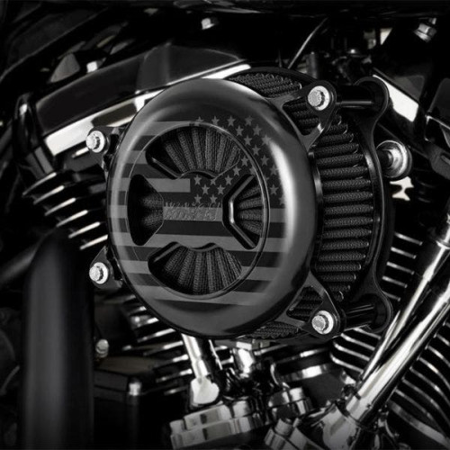 PartzBiz HD: 4400575-Vance & Hines 42045FG Black VO2 America Billet Air Intake Cleaner Harley M8 FL | 42045FG