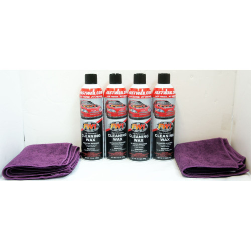 PartzBiz HD: 4400534-Waterless Wash Carnauba & Wax Fastwax FW1 Spray Can Removes Cleans Tar Dirt Bugs 4 Pack Microfiber Free PartzBiz HD: 4400534-Waterless Wash Carnauba & Wax Fastwax FW1 Spray Can Removes Cleans Tar Dirt Bugs 4 Pack Microfiber Free