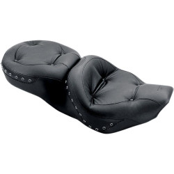 PartzBiz HD MD75466 - Mustang Regal Style Black Studded One Piece Ultra Touring Seat 97-07 FLHR FLHX | 75466