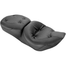 PartzBiz HD MD75465 - Mustang Regal Style No Studs One Piece Ultra Touring Seat 97-07 FLHR FLHX | 75465