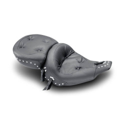PartzBiz HD MD75555 - เบาะมัสแตง Wide Regal Style Chrome Studded Touring Seat Harley FLHT FLT 91-96 | 75555