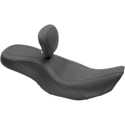 PartzBiz HD MD79499 - Mustang Wide Tripper Seat พร้อมพนักพิงคนขับสำหรับ Harley FLHX FLHR 97-07 | 79499