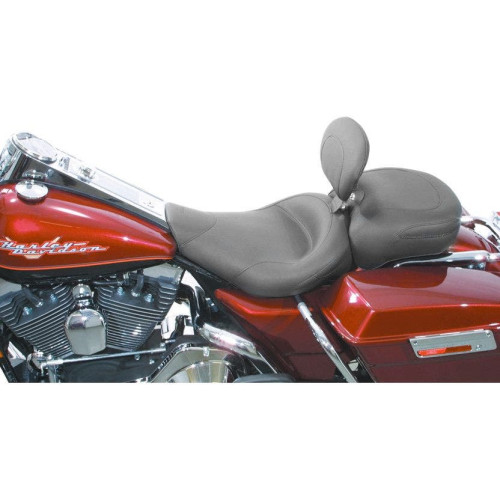 PartzBiz HD: 4400512-Wide Vintage No Studs Solo Seat with Backrest for Harley 97-07 FLHR FLHX  | 79100