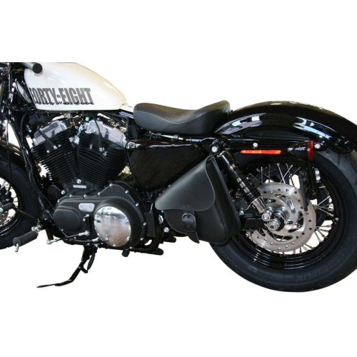 PartzBiz HD: 4400451-Willie & Max Black Swingarm Bag w/ Black Buckle for Harley Softail 84-14 - 59893-00