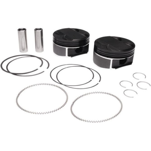 PartzBiz HD: 4400391-Wiseco K2787 Black Edition Piston Kit 4.250" 117 Milwaukee Eight Harley 17-Up 0903-1554 09031554 11:1 compression