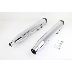 PartzBiz HD VT30-4010 - Wyatt Gatling Slip-On Mufflers Chrome w/ Black Stub Tip Harley Touring M8 17-Up PartzBiz HD VT30-4010 - Wyatt Gatling Slip-On Mufflers Chrome w/ Black Stub Tip Harley Touring M8 17-Up