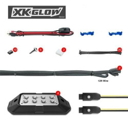 PartzBiz HD XK-ROCK-STA - XK Chrome 4pc LED Rock Light Kit Bluetooth RGB Jeep UTV XK-ROCK-STA off road lighting accent upgrade