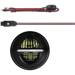 PartzBiz HD XK-XK-5IN-KIT-B - XK Chrome XK Glow XK-5IN-KIT-B Black 5-3/4" LED Motorcycle Headlight w/ Bluetooth custom color control street power sports chopper accessories upgrade retro show RGB 482180
