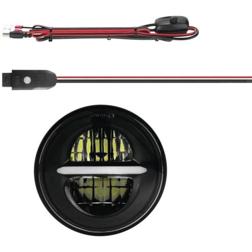 PartzBiz HD: 4400357-XK Chrome XK Glow XK-5IN-KIT-B Black 5-3/4" LED Motorcycle Headlight w/ Bluetooth custom color control street power sports chopper accessories upgrade retro show RGB 482180