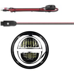 PartzBiz HD XK-XK-5IN-KIT-W - XK Chrome XK Glow XK-5IN-KIT-W Chrome 5-3/4" LED Motorcycle Headlight w/ Bluetooth custom color control street power sports chopper accessories upgrade retro show RGB 482179