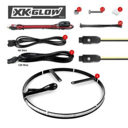 PartzBiz HD XK-WHEEL-KIT - XK Chrome XK-WHEEL-KIT 4pc 15" LED Wheel Ring Kit Bluetooth w/ Turn Signal Jeep rgb custom auto show car truck light upgrade