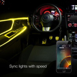 PartzBiz HD XK-XK-FO-ADV - XK Glow 2pc 6ft Fiber Optic LED Trim Kit for Cars Smartphone App Control