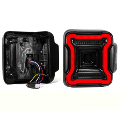 PartzBiz HD XK-XK041027 - XK Glow Led Smoked Lens Tail Light Kit w/ Brake Turn Reverse Jeep Wrangler JL 18-Up