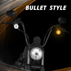 PartzBiz HD XK-XK1157B-WA-S - XK Glow Smoke White/Amber LED Turn Signal Indicator Lens Kit Harley Bullet 1157 481970 XK1157B-WA-S davidson rgb custom auto show car truck light upgrade