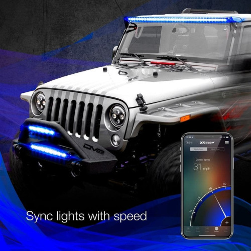 PartzBiz HD: 4400272-XK Glow XKChrome 50" App Controlled RGBW LED Light Bar 16 million colors Jeep UTV Truck XK061002 offroad side by side RZR offroad truck Lighting upgrade motorcycle car custom turn signal best for 482190 PartzBiz HD: 4400272-XK Glow XKChrome 50" App Controlled RGBW LED Light Bar 16 million colors Jeep UTV Truck XK061002 offroad side by side RZR offroad truck Lighting upgrade motorcycle car custom turn signal best for 482190