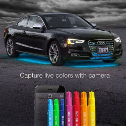 PartzBiz HD XK-KS-MOTO-MINI - XK Glow 6pc Pods 2pc 10" Strips Motorcycle LED Accent Light Kit App Control