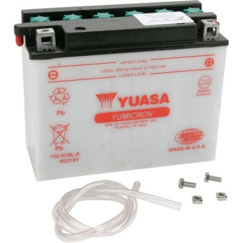 PartzBiz HD: 4400183-Yuasa Conventional Battery 12V Y50-N18L-A YUAM2218Y Rep OE 63793-01K 66010-82A