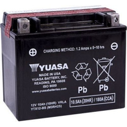PartzBiz HD DSYTX12BS - Yuasa YTX12-BS High Performance AGM Maintenance-Free Battery ATV Motorcycle YUAM3RH2S Motorcycle harley honda john deere kawasaki polaris victory yamaha replacement upgrade