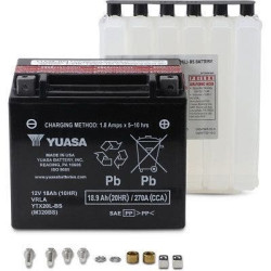 PartzBiz HD DSYTX20L-BS - Yuasa YUAM320BS Maintenance Free 12V AGM Battery Universal Harley Motorcycle harley replacement upgrade best for buy 581318 YTX20L-BS