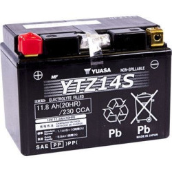 PartzBiz HD DSYTZ14S - Yuasa YUAM72Z14 High Performance AGM Maintenance-Free Battery Motorcycle harley replacement upgrade best for buy 581383 YTZ14S